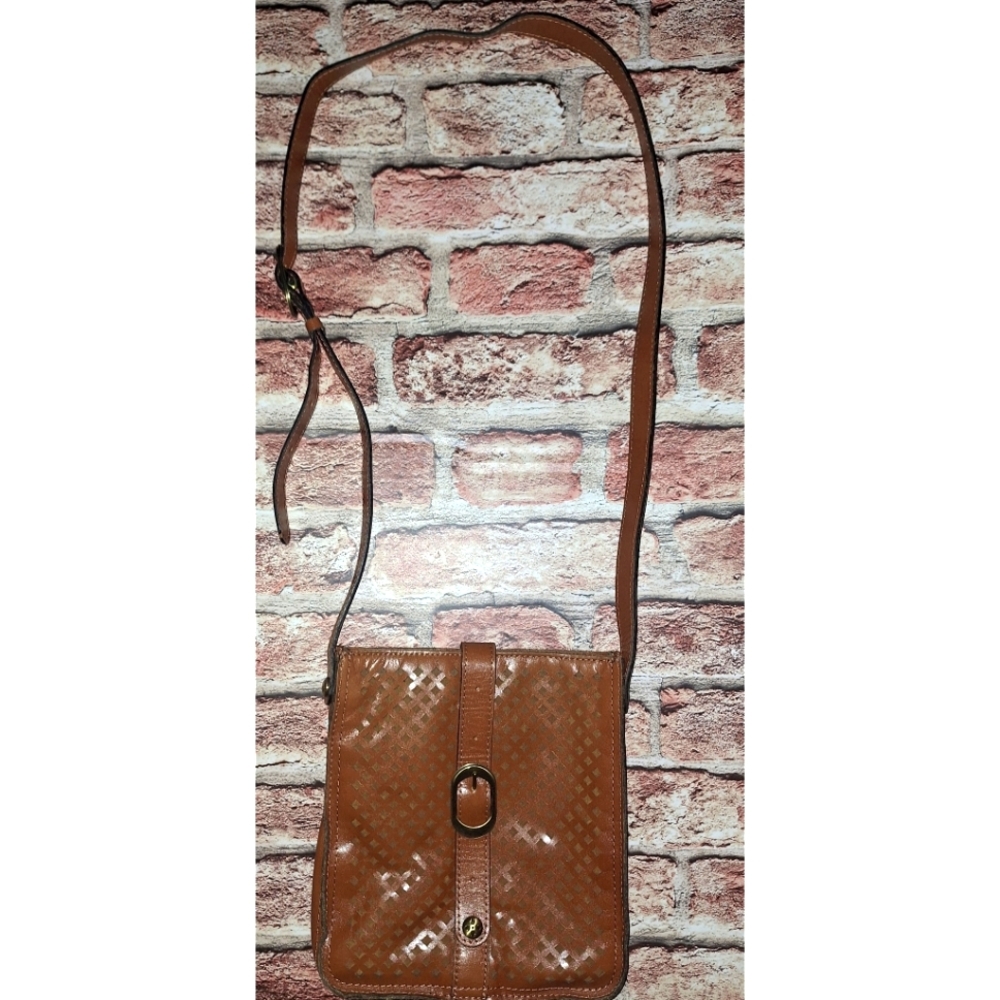 Patricia Nash Venezia Pouch Crossbody - Slim Lattice Cut Out Leather - Picture 2 of 14